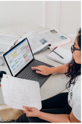 woman working on laptop