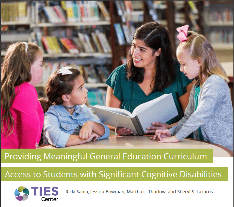 TIES Center logo with a teacher and three students reading a book